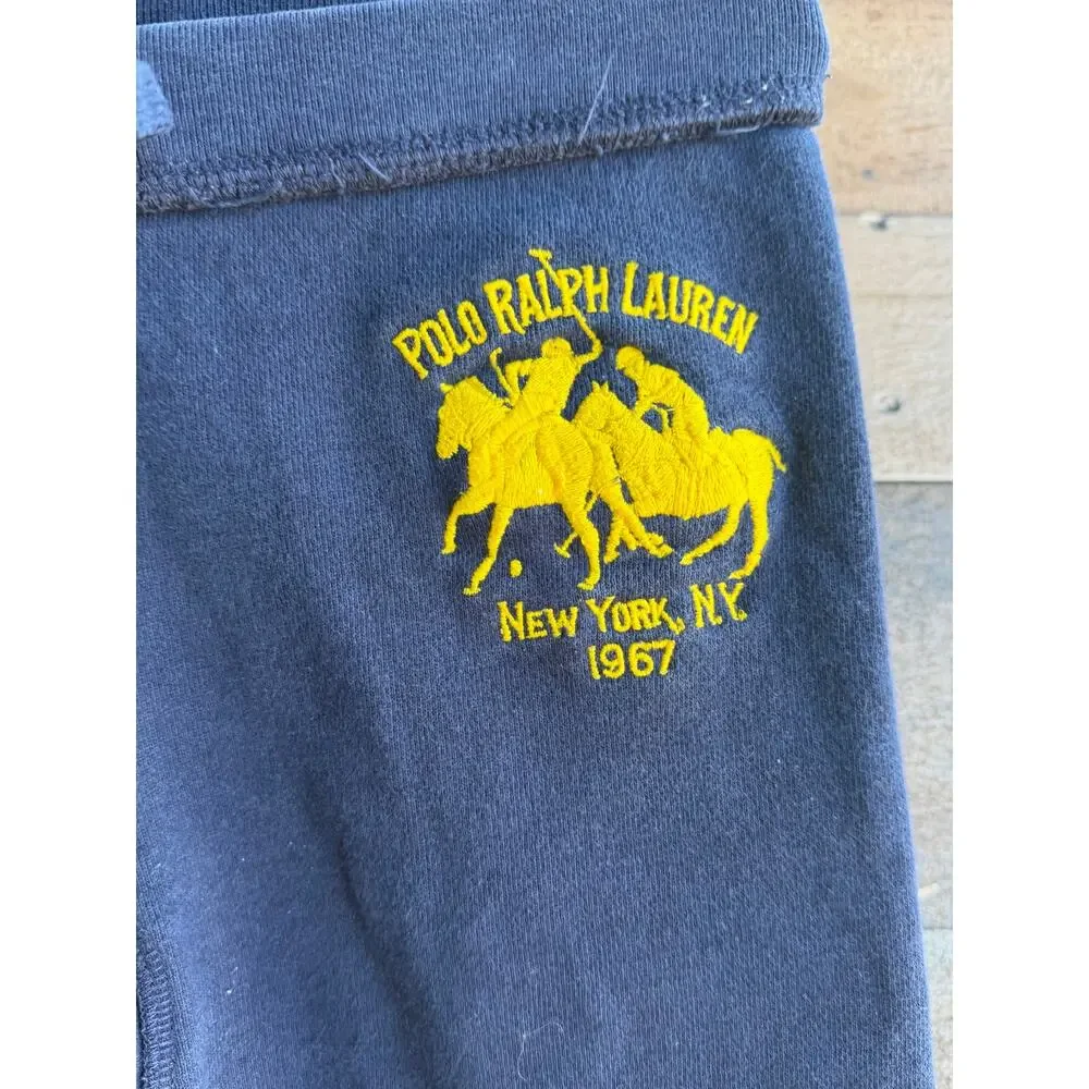 Polo Ralph Lauren Boys Navy Blue Yellow Graphic Sweatpants - Size 7 - Picture 8 of 8